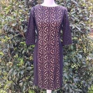 Anne Klein black lace sheath dress